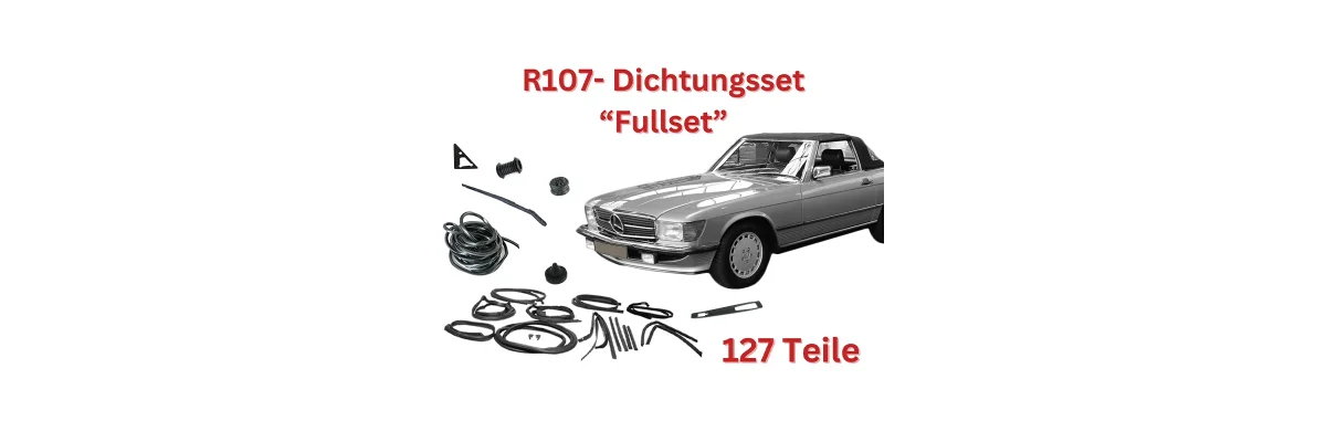 Complete restoration of the Mercedes R107: The ultimate body gasket set, 127 parts - Mercedes R107 restoration: 127-piece gasket set