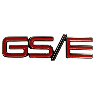 Schriftzug "GS/E" verchromt schwarz/rot für Kofferraum Opel Oldtimer Commodore B
