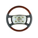 Leather steering wheel root wood with 21mm toothed rim...