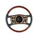 Leather / Zebrano wood steering wheel with 15mm ring gear...