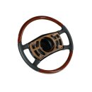 Leather / Zebrano wood steering wheel with 15mm ring gear...