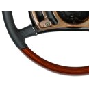 Leather / Zebrano wood steering wheel with 15mm ring gear for Mercedes R107 W109 W115 W116 W123