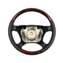 Leather steering wheel root wood with 21mm toothed rim for Mercedes R129 W124 W126 W140 W201