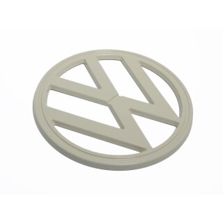 Original VW badge on the front for VW Bus T2 - cream