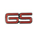 Schriftzug "GS"  verchromt schwarz/rot ausgelegt für Kühlergrill Opel Oldtimer Commodore