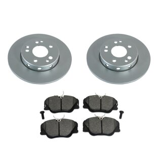 Brake discs unvented 284mm & pads 19.3mm for Mercedes W124 front axle
