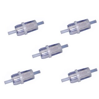 5x universal plastic fuel filter / petrol filter, with 8mm ends