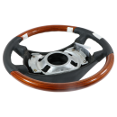 B-stock leather zebrano wood steering wheel with 21mm gear wheel. for Mercedes R107 W123 W124 W126 W201