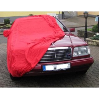 Car-Cover Satin Red mit Spiegeltasche für Mercedes E-Klasse (W124)
