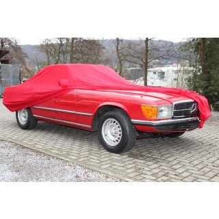 AD® Performance Car-Cover Samt Red with mirror pockets for Mercedes SL R107