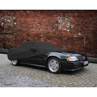 Car-Cover Satin Black with mirror pockets for Mercedes SL Cabriolet R129