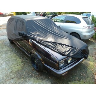Car-Cover Satin Black mit Spiegeltaschen für VW Golf II