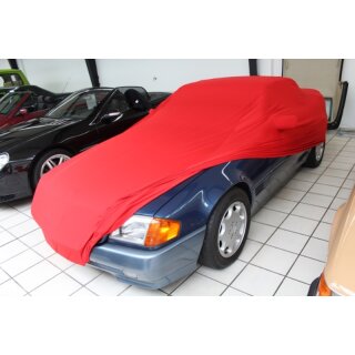 Vollgarage Mikrokontur® Rot mit Spiegeltaschen für Mercedes SL Cabriolet R129