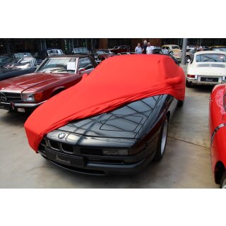 Red AD-Cover ® Mikrokontur with mirror pockets for BMW 8er (E31) Bj.90-01