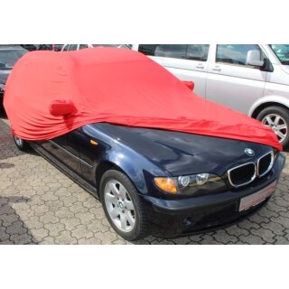 Red AD-Cover ® Mikrokontur with mirror pockets for BMW 3er Kombi (E46) Bj. 98-07