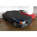 Black AD-Cover ® Mikrokuntur with mirror pockets for Mercedes SL Cabriolet W107