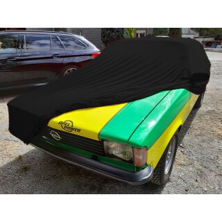 Black AD-Cover ® Mikrokuntur with mirror pockets for Opel Kadett C-Coupe