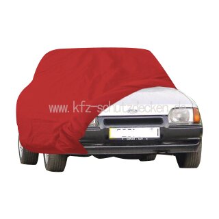 Car-Cover Satin Red mit Spiegeltaschen für Ford Escort III Limousine