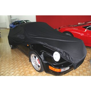 Car-Cover Satin Black mit Spiegeltaschen für Porsche 964 Turbo