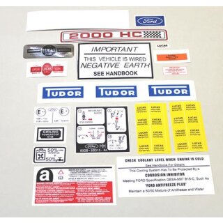 Sticker set Decals set for Ford RS 2000 MK1 MK2 & Lotus Cortina