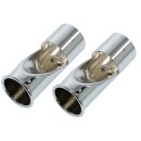 2pcs.45mm. Exhaust pipes for Mercedes W108, W109, W114, W115