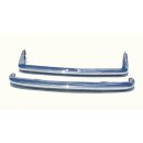 Stainless steel bumper set for Triumph TR6 - early version without license plate hole