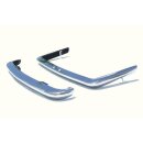 Stainless steel bumper set for Triumph TR6 - early version without license plate hole