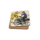 Sausebub Drink Coaster in the moped classic car design
