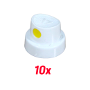 10x spraying head round nozzle white / yellow