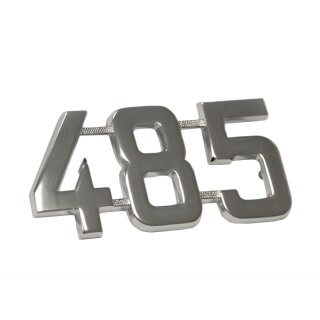 Chrome lettering / "485"