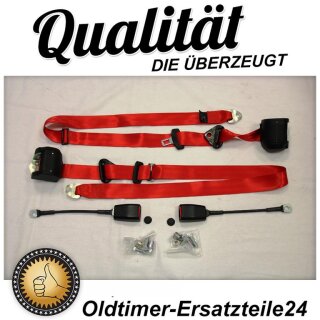 3-Punkt Sicherheitsgurt Set Rot für VW Käfer 1200 - 1300 -1302 -1303-1500