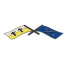 Emblem "gekreuzte Flaggen" für Opel Oldtimer Rekord P2 Seitenwand