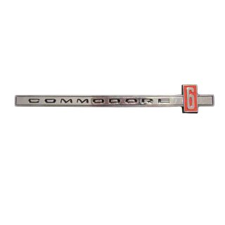 Lettering "Commodore 6" chromed black / red designed for dashboard Opel Oldtimer Commodore A