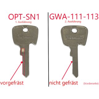 Ignition key blank for Mercedes ignition lock