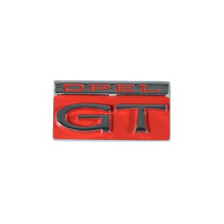 Plakette "Opel GT" rotes Inlay für Handschuhfach Opel GT Oldtimer