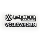 Typenzeichen Set weiß  für VW Polo Coupe 86C...